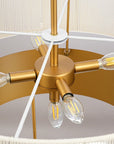 Solenne 5-Light Vintage Brass Chandelier with Cotton Rope Drum Shade