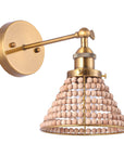 1-Light Modern Golden Wall Scone Light with Wooden Beads - ParrotUncle