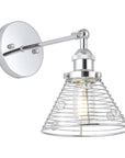 1-Light Modern Silver Wall Scone Light - ParrotUncle