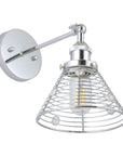 1-Light Modern Silver Wall Scone Light - ParrotUncle