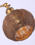 Traditional Rattan 1-Light Golden Wall Sconce Light - IPLUS Lighting
