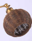 1-Light Traditional Rattan Golden Wall Sconce Light - ParrotUncle