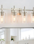 Jasper Modern 4-Light Clear Glass Linear Vanity Light