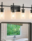 Jasper Modern 4-Light Clear Glass Linear Vanity Light - IPLUS Lighting