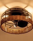 13 Inch Farmhouse Flush Mount Reversible Ceiling Fan - IPLUS Lighting