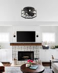 13" Madurai Farmhouse Flush Mount Ceiling Fan