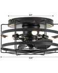 13" Madurai Farmhouse Flush Mount Ceiling Fan
