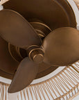 14 Inch Farmhouse Reversible Iron Ceiling Fan with Woven Rattan Cage - IPLUS Lighting