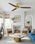 56" Arden Flush Mount Ceiling Fan and Solid Wood Blades