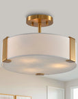 Ella 3-Light 14-Inch Electroplate Golden Semi-Flush Ceiling Light - IPLUS Lighting
