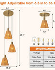 15" Merle 3-Light Island Pendant Light