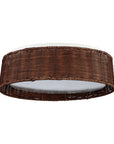 Traditional Brown 17 Inch Rattan LED Flush Mount Ceiling Light - IPLUS Lighting