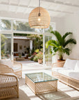 16" Virgil Bohemian Rattan Pendant Light