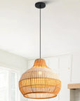 17" Yale Bohemian Rattan Pendant Light