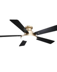 52" Auren Modern Brass Flush Mount LED Ceiling Fan with Reversible Blades
