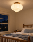 Phyllis 3-Light Flush Mount Ceiling Light in Gold Brass Finish