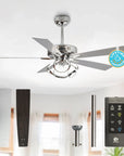 52" Zelda Chrome Reversible Ceiling Fan