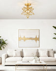 12-In Modern Brass Moravian Star Ceiling Light with Clear Glass - IPLUS Lighting
