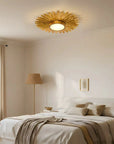 Golden Sunburst Flush Mount LED Light - IPLUS Lighting