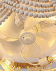 20" Farmhouse Wooden Beads Smart Ceiling Fan