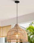 20" Ulysses Bohemian Rattan Pendant Light