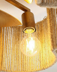 21" Rattan Farmhouse Flower Shape Ceiling Fan