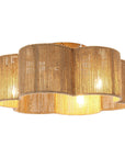 21" Rattan Farmhouse Flower Shape Ceiling Fan
