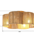 21" Rattan Farmhouse Flower Shape Ceiling Fan
