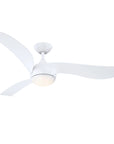52" Phil White Downrod Mount Ceiling Fan with LED Light