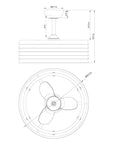 24" Kolkata Hamptons Ceiling Fan