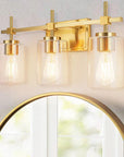 Clear Glass Jasper Modern 3-Light Bathroom Vanity Light