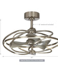 27" Bucholz Brushed Nickel Ceiling Fan