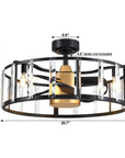 27" Modern Reversible Crystal Ceiling Fan