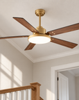 52" Auren Modern Brass LED Ceiling Fan with Reversible Blades