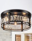 3-Light Modern Crystal Flush Mount Ceiling Light - ParrotUncle
