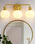 Irvine Gold Modern Frosted Glass 3-Light Vanity Light - IPLUS Lighting