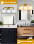 Irvine Gold Modern Frosted Glass 3-Light Vanity Light