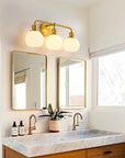 Irvine Gold Modern Frosted Glass 3-Light Vanity Light