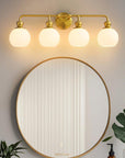 Irvine Gold Modern Frosted Glass 4-Light Vanity Light