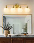 Irvine Gold Modern Frosted Glass 4-Light Vanity Light - IPLUS Lighting