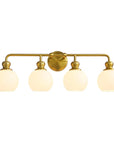 Irvine Gold Modern Frosted Glass 4-Light Vanity Light