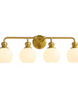 Irvine Gold Modern Frosted Glass 4-Light Vanity Light - IPLUS Lighting
