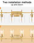 Clear Glass Jasper Modern 4-Light Bathroom Vanity Light