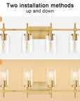 Clear Glass Jasper Modern 4-Light Bathroom Vanity Light - IPLUS Lighting