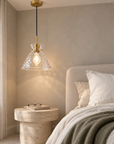Tavelle 1-Light Natural Copper Cone Glass Pendant Light
