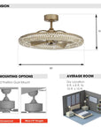 33" Nova Crystal Ceiling Fan
