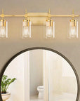 Clear Glass Jasper Modern 4-Light Bathroom Vanity Light - IPLUS Lighting