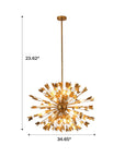 Lydia 14-Light Golden Statement Chandelier – 35 Inch