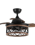 36" Mirelle Farmhouse Downrod Mount Ceiling Fan with Lighting and Wall Control - IPLUS