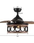 36" Mirelle Farmhouse Downrod Mount Ceiling Fan with Lighting and Wall Control - IPLUS